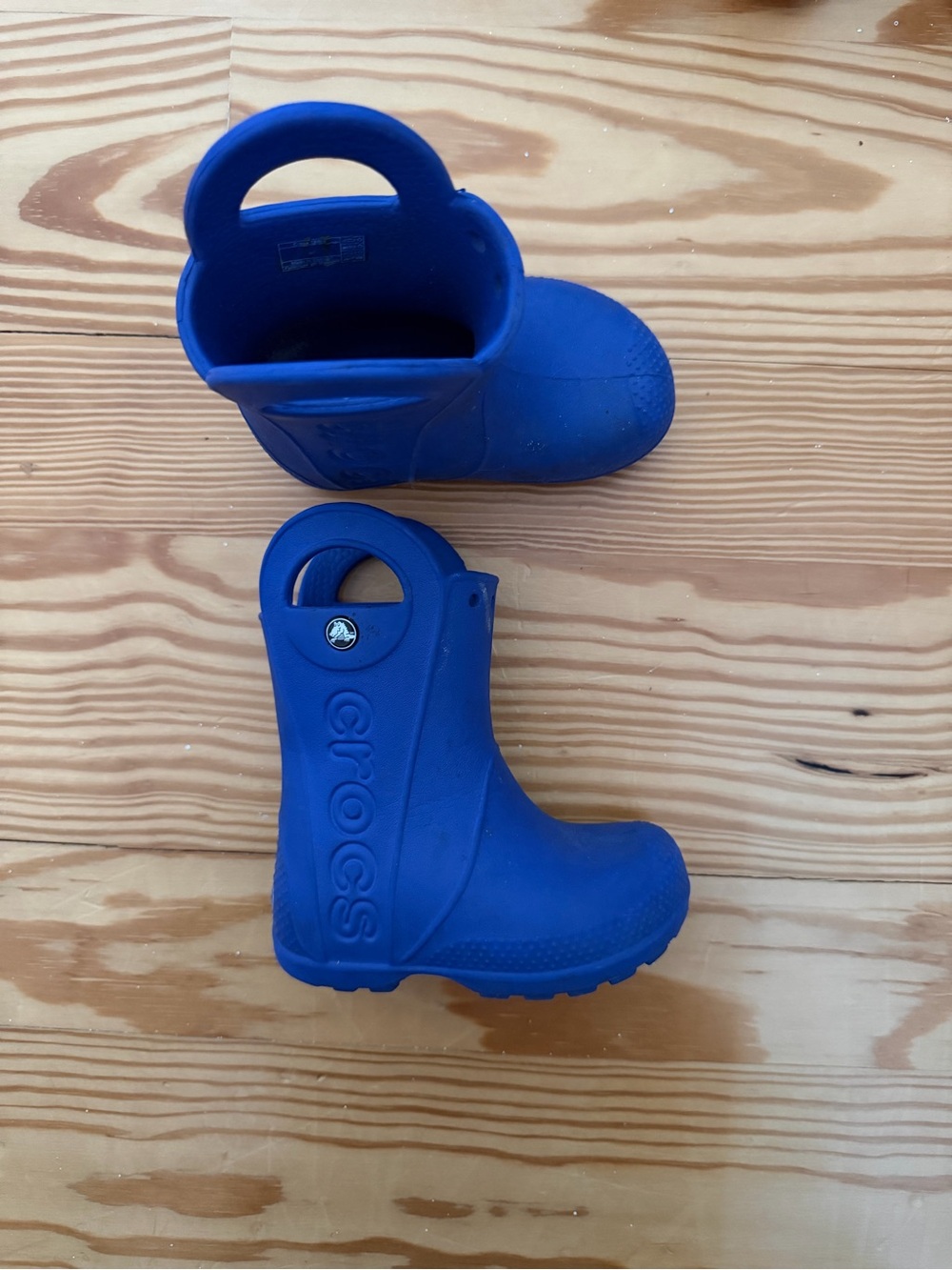 CROCS Kids Blue Waterproof Handle Rain Boots